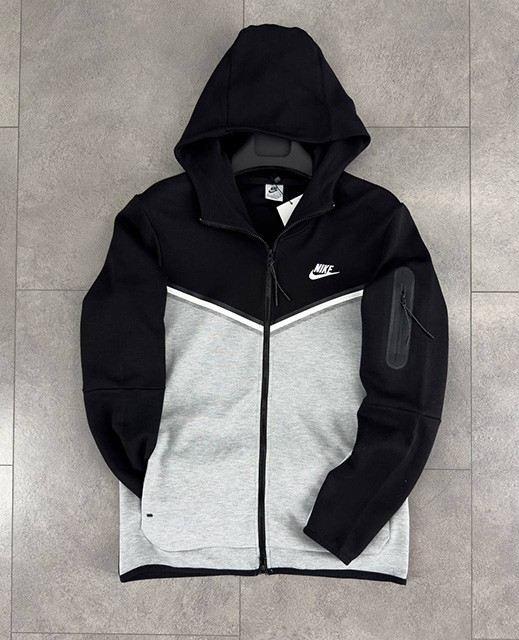 سویشرت NIKE TECH FLEECE 2021 رنگ مشکی و طوسی (PANDA) سایز S
